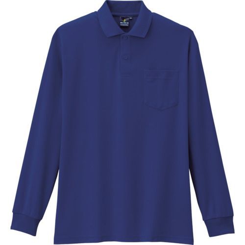 コーコス 制電・防透・消臭長袖ポロシャツ AS-258-1-LL ネイビー LL