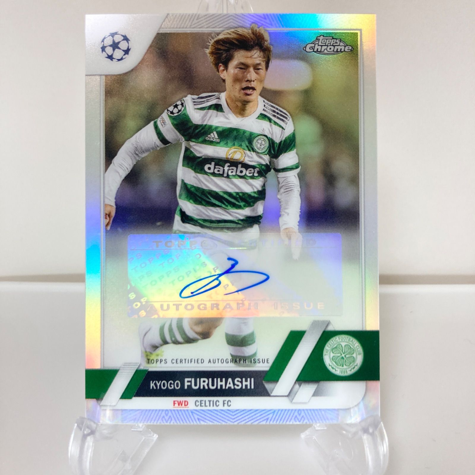 古橋 亨梧 直筆サイン 2022-23 Topps Chrome UEFA Kyogo Furuhashi 