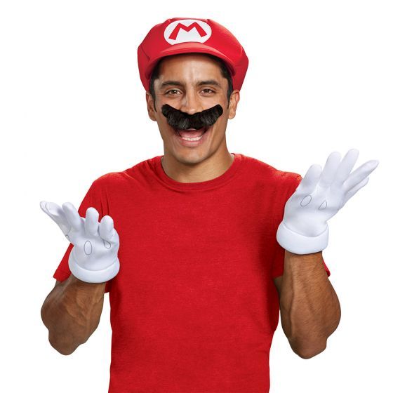 スーパーマリオ ハロウィン コスプレ Mario Adult Accessory Kit マリオ 大人用 帽子 口ひげ 手袋 3点セット レッド 73790