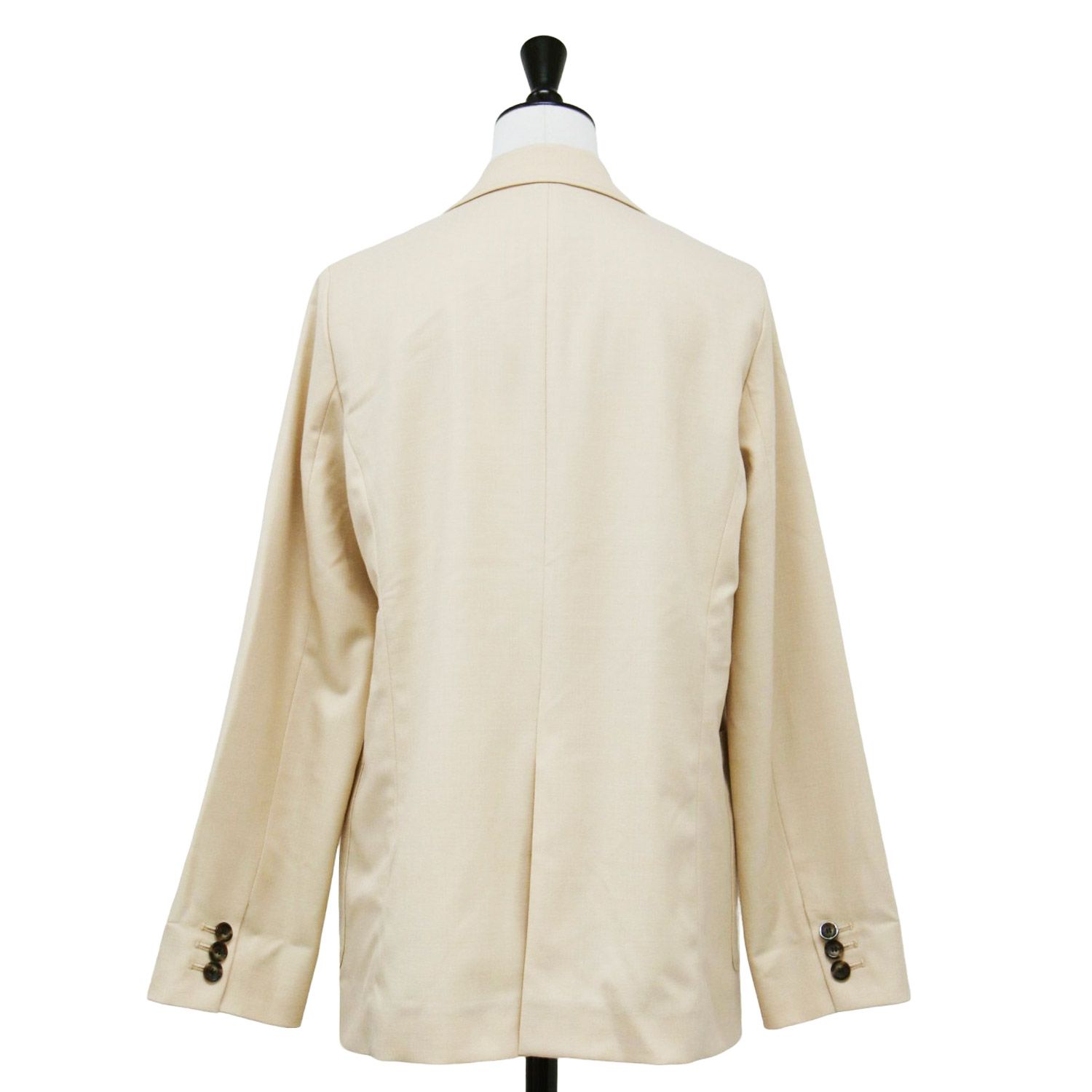 Demi-Luxe BEAMS デミルクス ビームス ジャケット ベージュ サイズ 36 23春夏 ソフトツイル 6ボタンジャケット ブレザー 長袖 テーラード オーバーサイズ スリット ウール アウター 上着 ブルゾン コート レディース