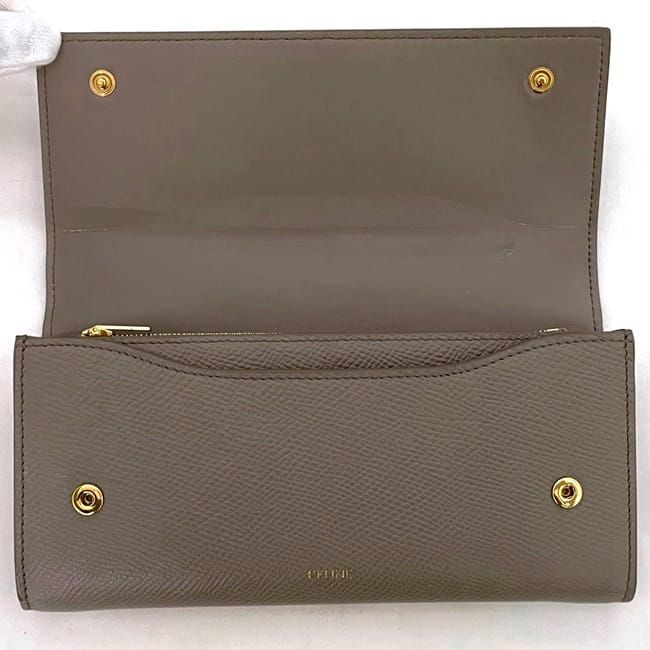 未使用　CELINE ラージ フラップ ウォレット CELINE セリーヌ ラージフラップウォレット カーフスキン 長財布