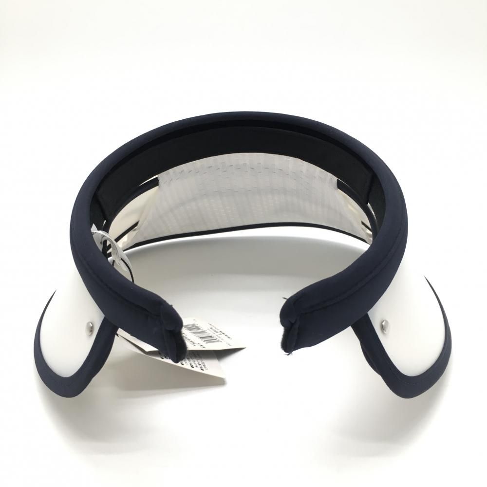 新品】パーリーゲイツ つば広サンバイザー 白×ネイビー PGニコちゃん