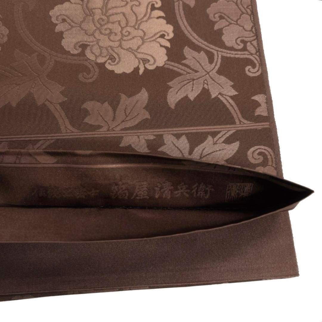 未着用 箔屋清兵衛 袋帯 全通 牡丹唐草文 ブラウン 着物 015a d - メルカリ 