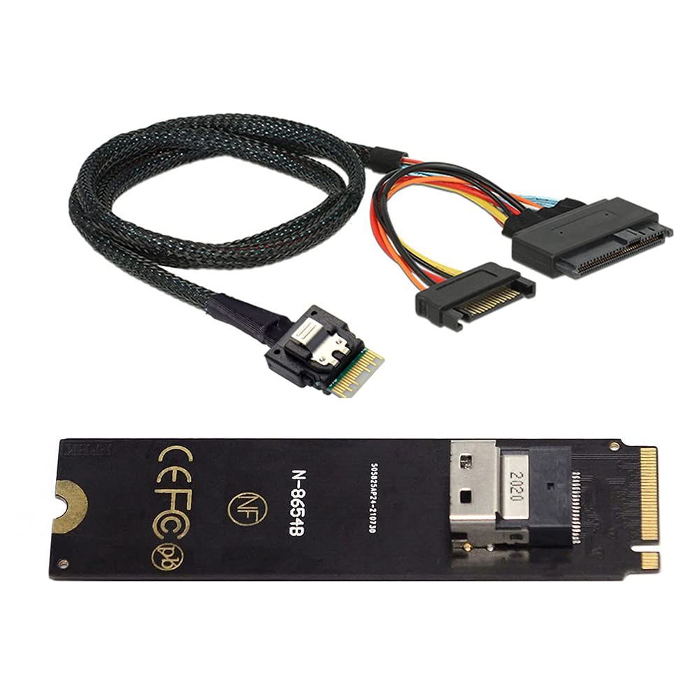 NFHK SFF-8654 SASカードアダプタおよびU.2 SFF-8639 PCIe SSDケーブルへのNGFF Mキー