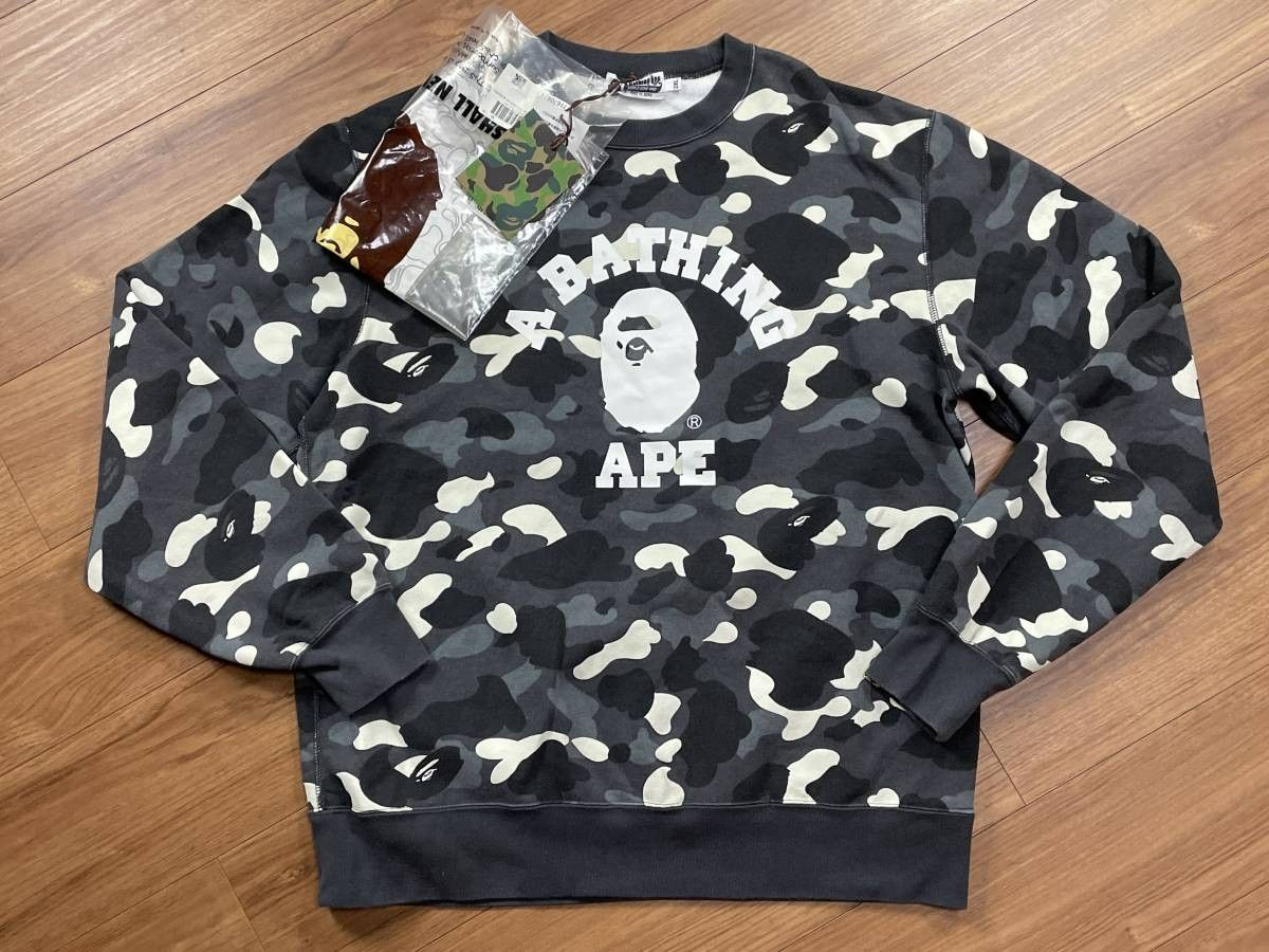 9 A BATHING APE アベイシングエイプ CITY CAMO COLLEGE CREWNECK シティカモ カレッジ クルーネック スウェット 猿迷彩 蓄光 2XL XXL