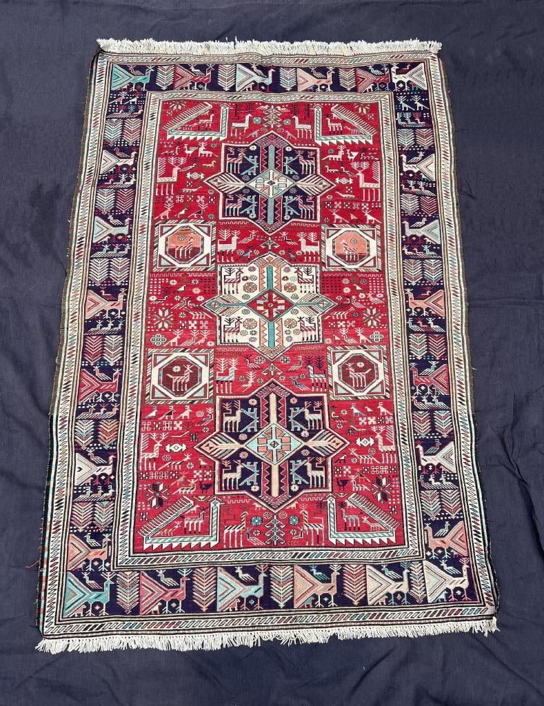 【新品未開封】DULTON ラグ　80×130cm DULTON ONLINE SHOP | COTTON CHINDI HALF RUG TERRACOTTA/NAVY 900