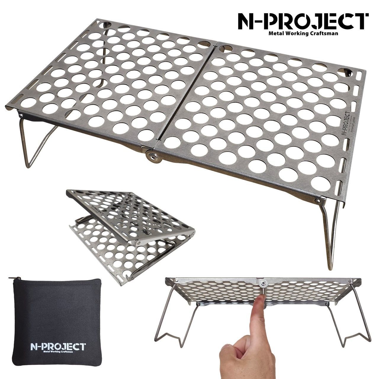 N-project　チタンテーブル  超軽量 98g チタンテーブル Small Size (Sサイズ）・折畳式 コンパクト ・超