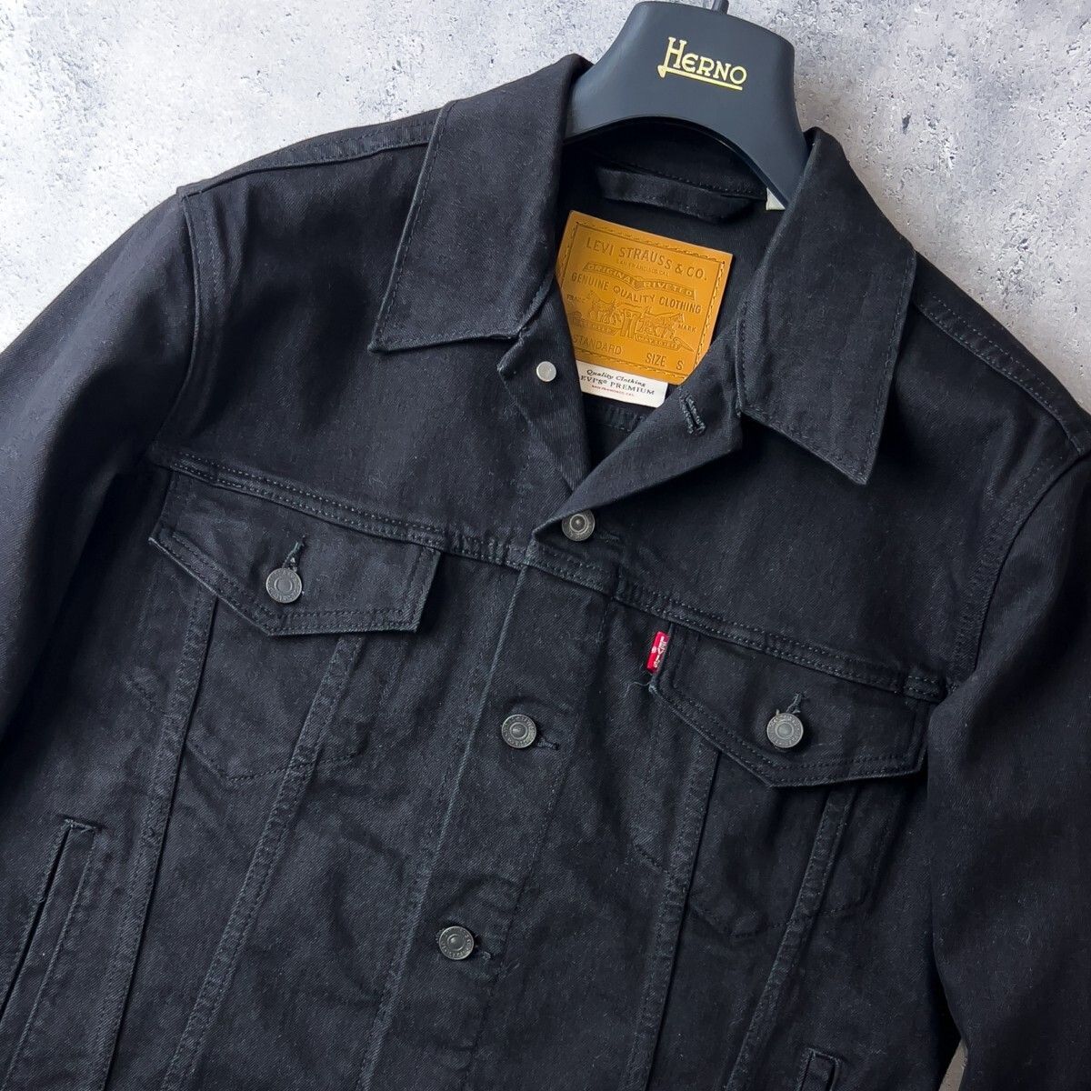 LEVI S リーバイス トラッカー ジャケット ストレッチ デニム ３rd Gジャン メンズ S 黒 ブラック PREMIUM TRUCKER JACKET 72334-0403