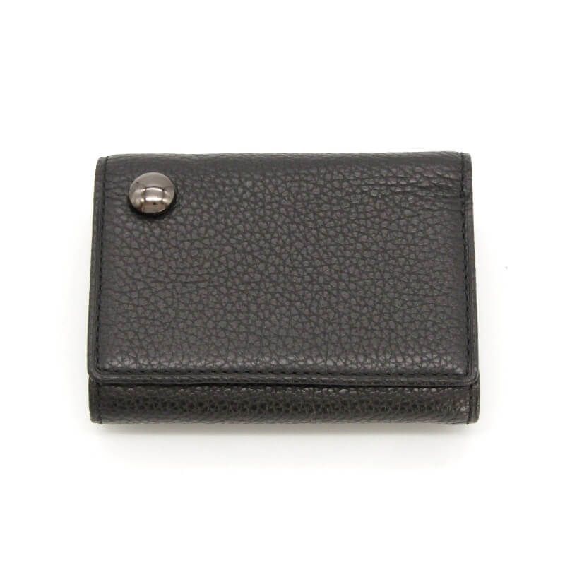 JAM HOME MADE ジャムホームメイド 三つ折り財布 REIWA ミニ財布 フラグメントケース 牛革 シュリンク風型押し ブラック 28011126