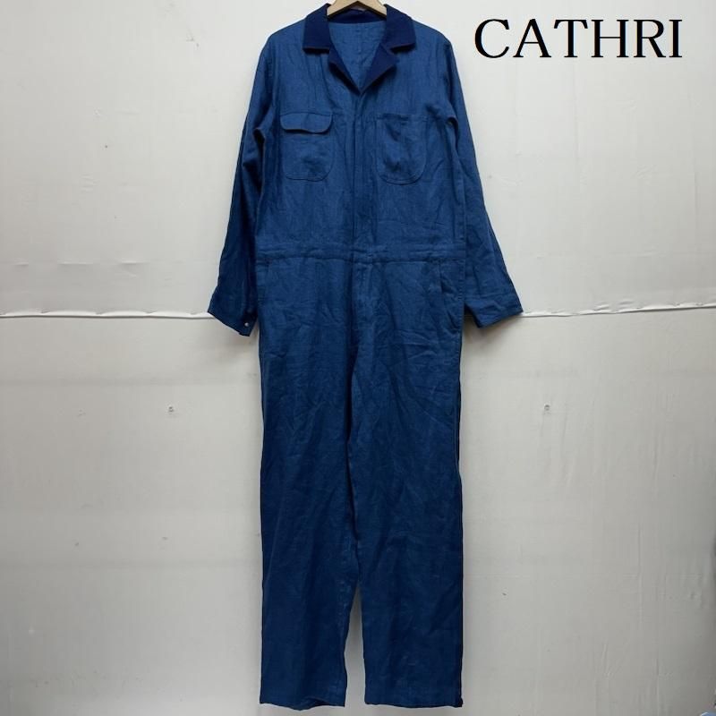 古着 その他ワンピース ドレス オールインワン CATHRI BEAMS 別注 Navy Rose リネン オールインワン 69-17-0008-120