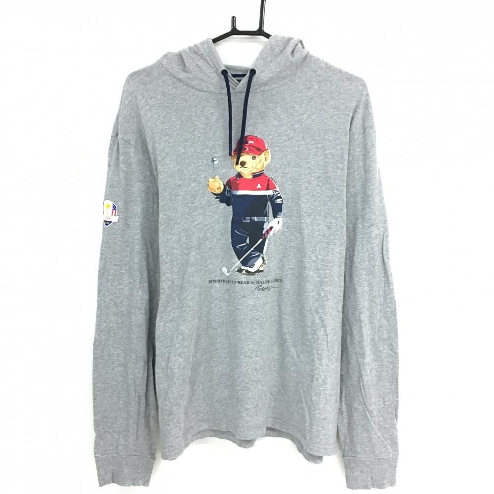 美品】ラルフローレン パーカー グレー ポロベア 薄手 メンズ M ゴルフ