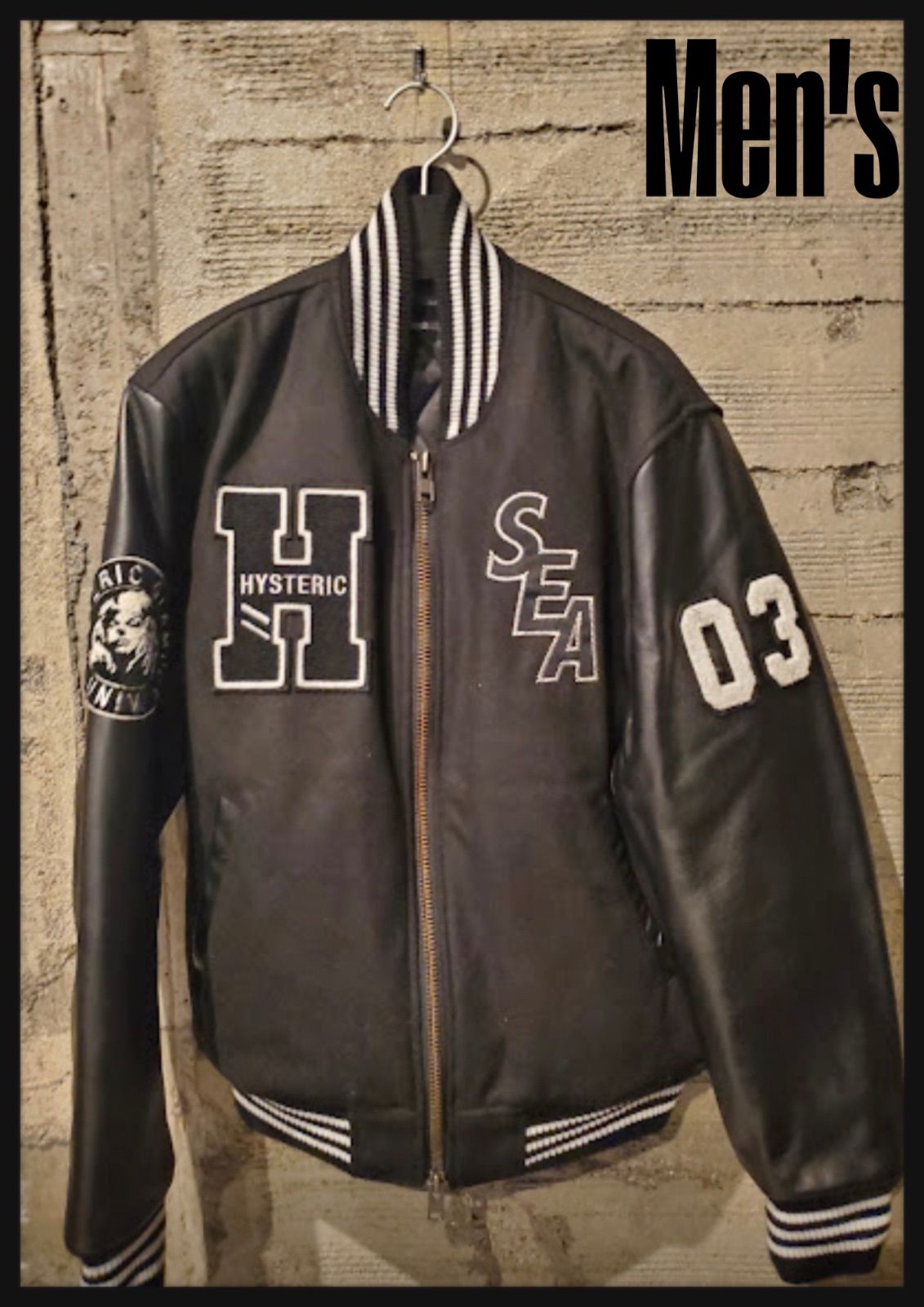 ヒステリックグラマー × WIND AND SEA スタジャン 革ジャン ジャケット