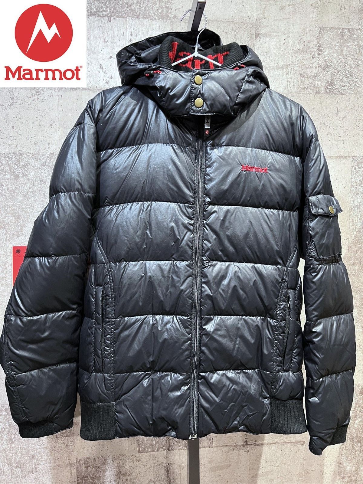 美品 マーモット ダウンジャケット 黒 L メンズ ブラック marmot MJJ-7142