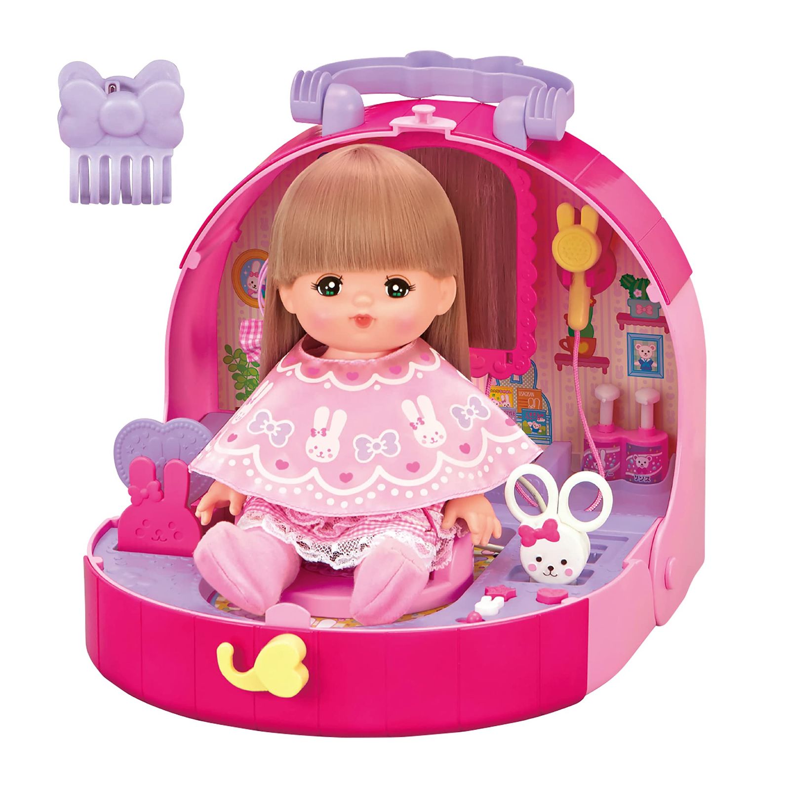 【限定】パイロット メルちゃん おせわパーツ おしゃべりいっぱい うさぎさんびようしつ(限定品リボンクリップセット) 3歳以上
