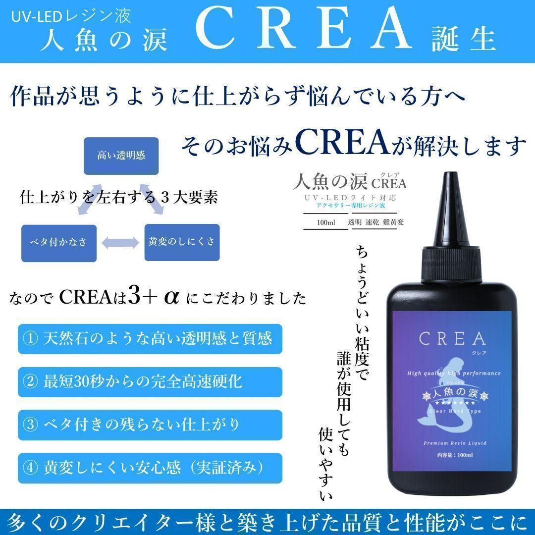 人魚の涙 CREA UV LED レジン液 大容量 ハード レジン 800g - 人魚の涙