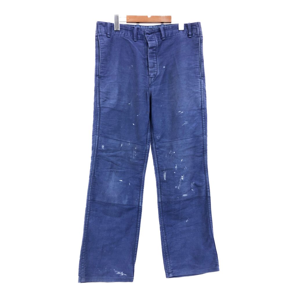 90年代 Herbert Berthold フレンチワーク モールスキン ワークパンツ ユーロ ワーク ブルー (メンズ 46) 中古 古着 R8282 90年代 Herbert Berthold フレンチワーク モールスキン ワークパンツ