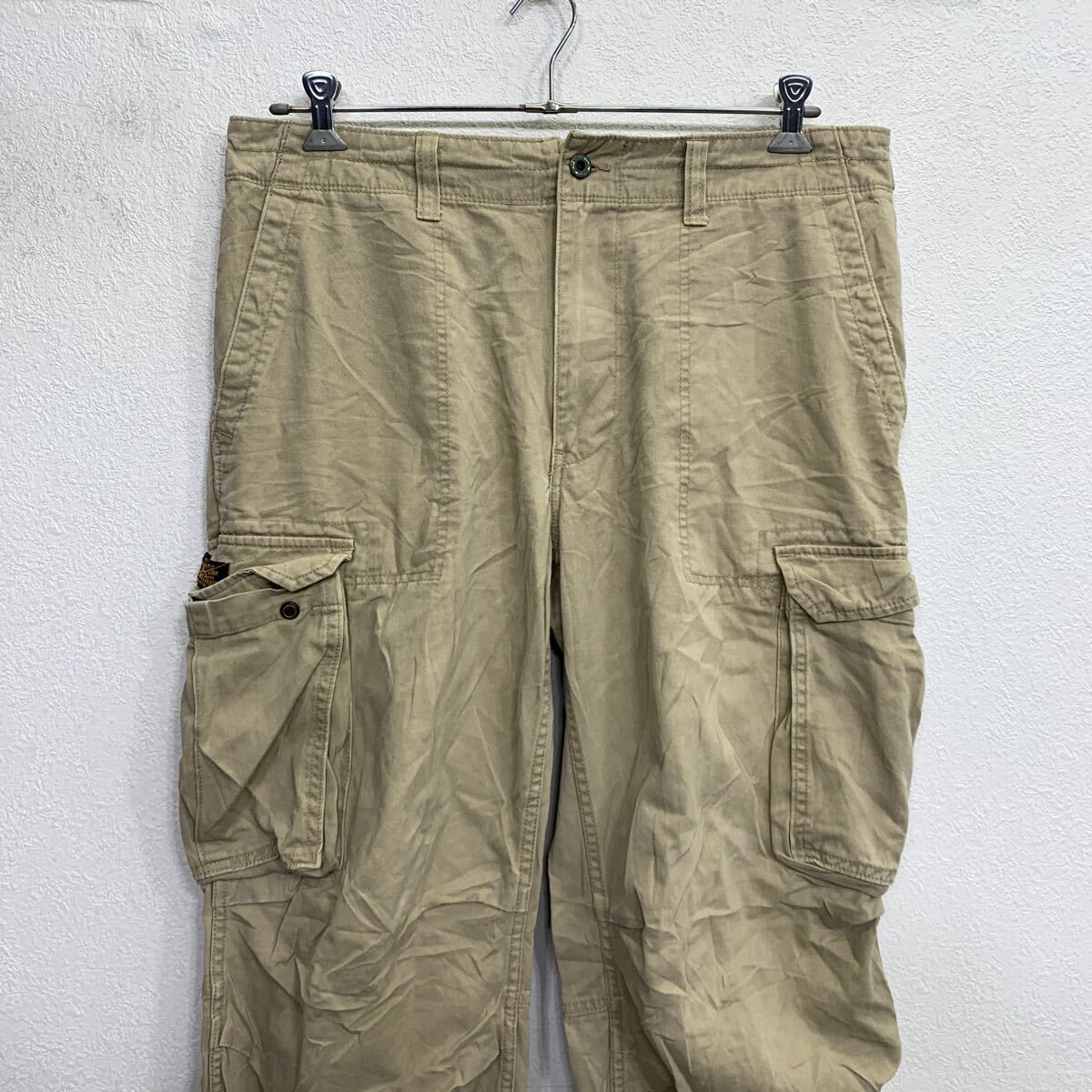 POLO JEANS ワークパンツ W36 ベージュ ポロジーンズ ジップ