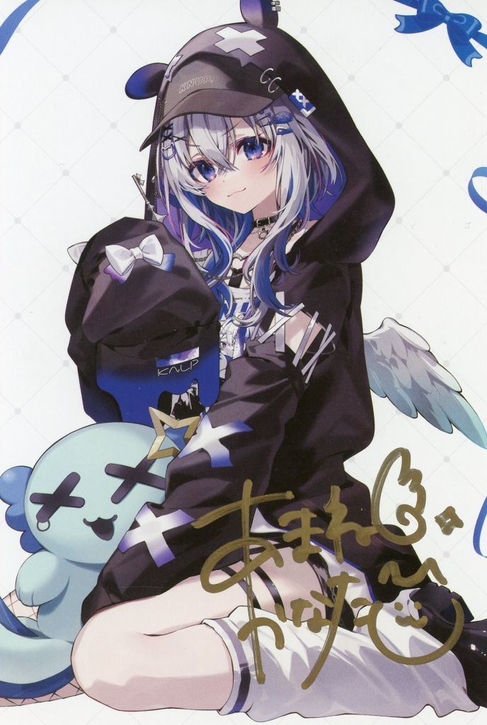 中古】ポストカード 天音かなた 直筆サイン入りおしおしお描き