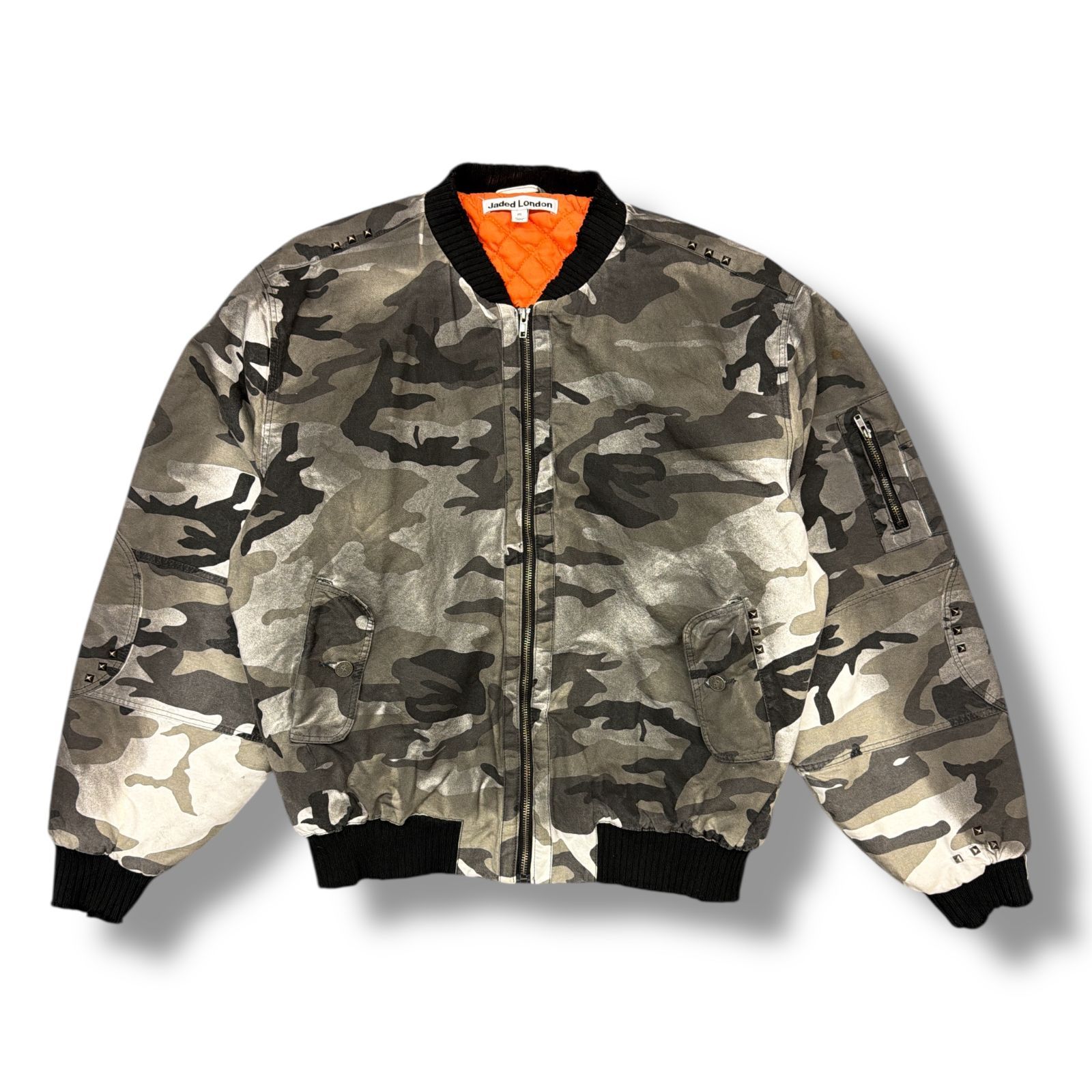 参考上代31900円 Jaded London Dirty Camo Bomber Jacket ダスティカモボンバージャケット ブルゾン フライトジャケット MA-1 ジェイデッドロンドン カモフラ M 98435A6