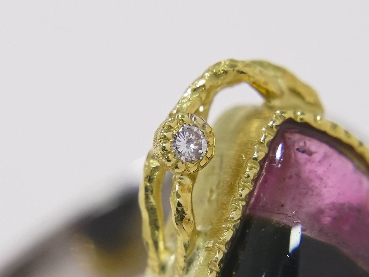 本物 トルマリン 5.56ct ルビー 0.07ct ダイヤモンド 0.02ct K18 WG YG  