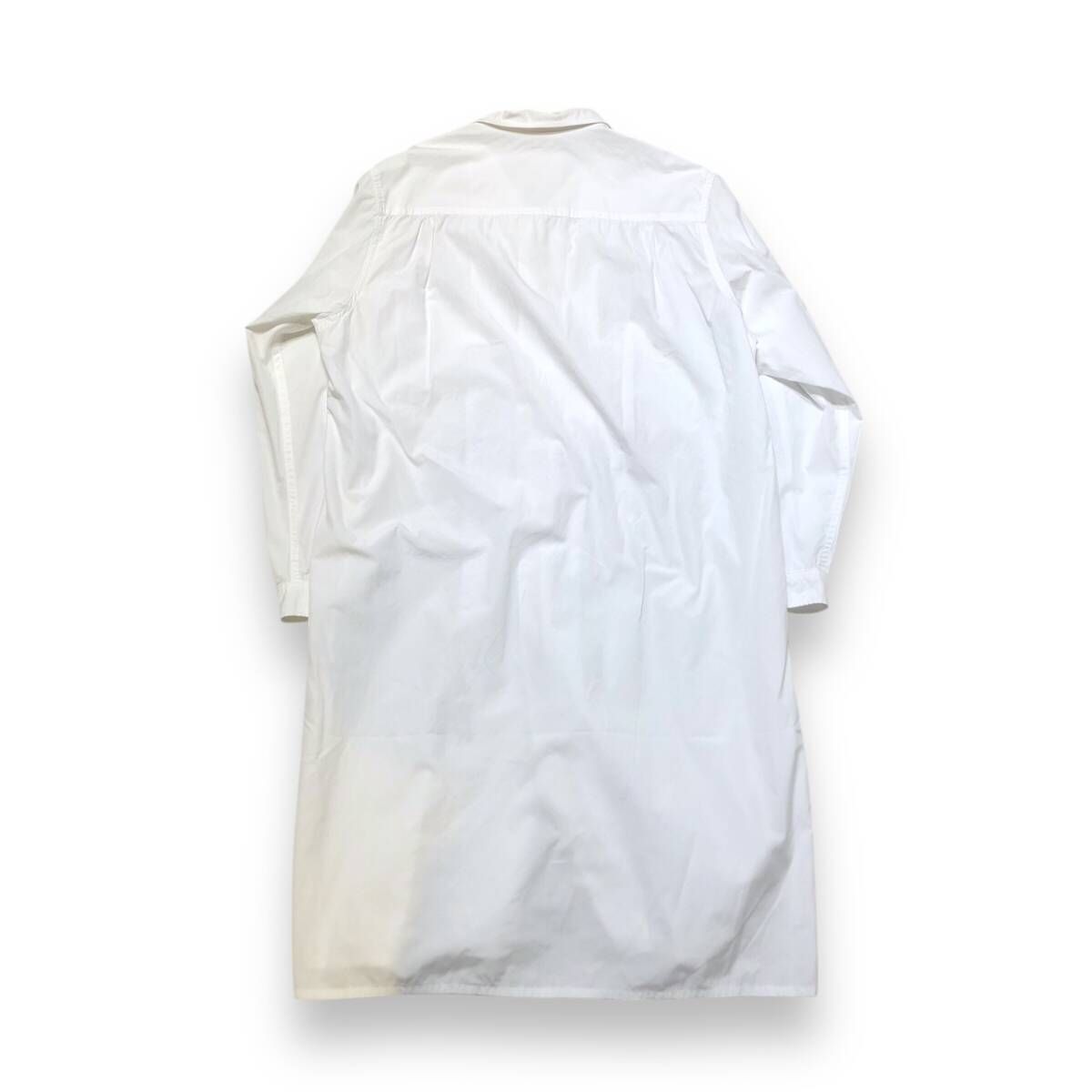 23AW YOHJI YAMAMOTO POUR HOMME COTTON BROADCLOTH OPEN COLLAR LONG