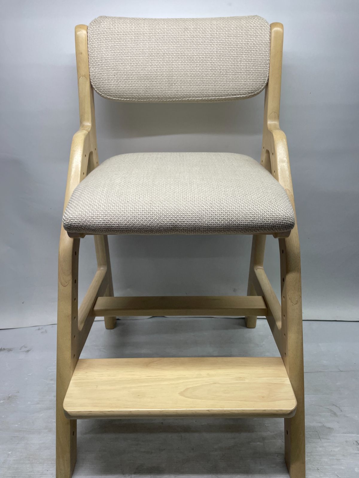 ママが考えた学習チェア 木製 グレー キッズチェア 10c97