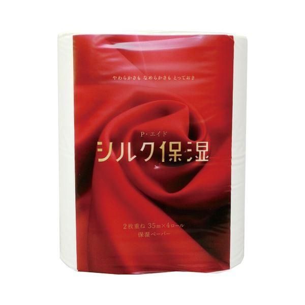 まとめ 河野製紙 P エイドシルク保湿トイレットロール ダブル 芯あり 35m 1パック 4ロール 〔×30セット〕