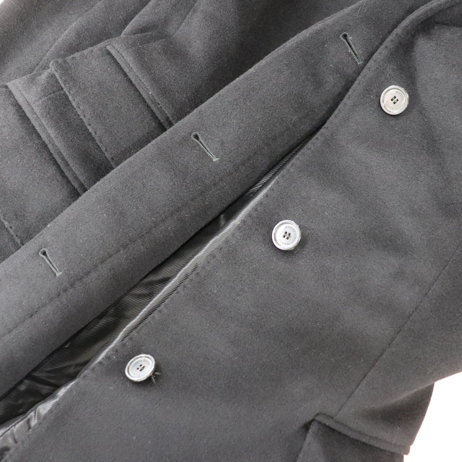 ITXN8DNWITBK GUCCI グッチ ウール コート 7890 ブラック イヌリア織