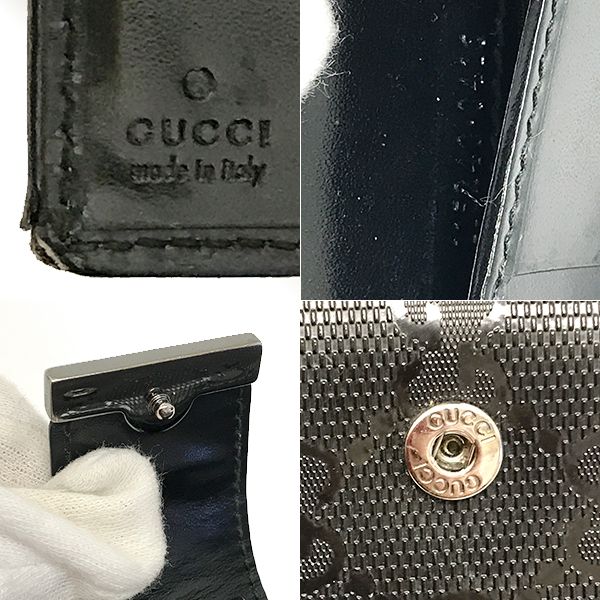 グッチ 手帳カバー メタリック カーキ GG インプリメ 115240 手帳 コーティングレザー 中古 GUCCI 6穴