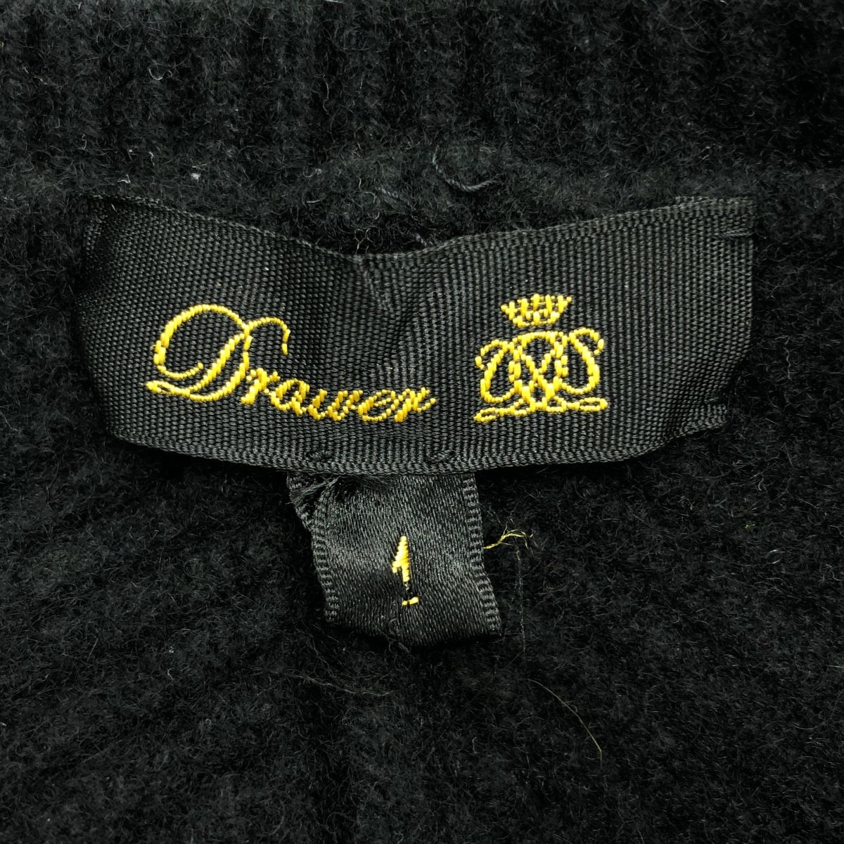 美品✨ドゥロワー カシミヤ ウール ニットセーター 畦編み スリット ブラック Drawer / ドゥロワー | ウール カシミヤ 畔編み スリット ニット