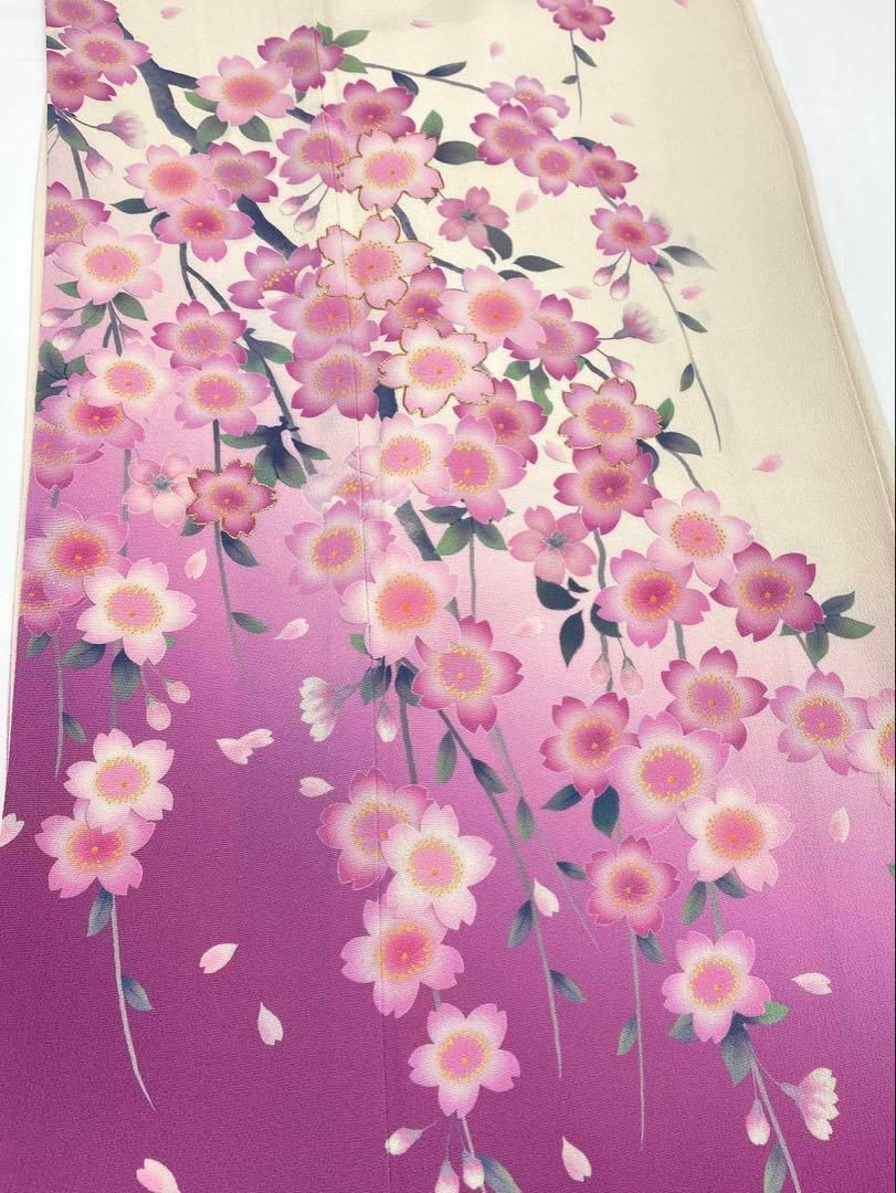 振袖 豪華 金駒 ちりめん 桜 身丈164cm パールトーン加工済 MO3137 