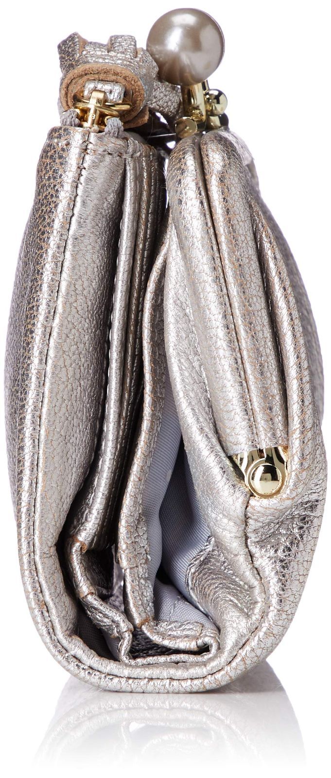 ペルケ アクリル玉がま口2つ折り財布