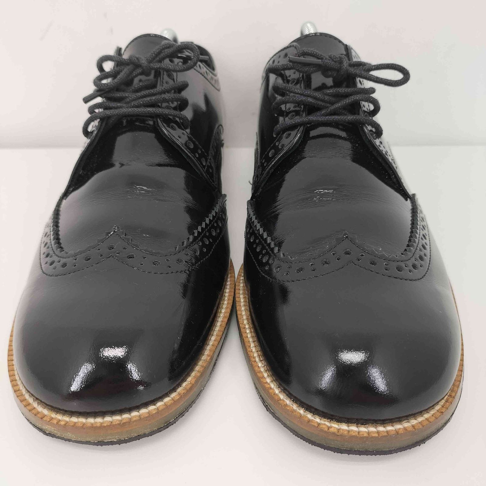 トリコ コムデギャルソン 黒 ブラック エナメル ローファー 24 トリコ コムデギャルソン エナメルシューズ ブラック トリコ