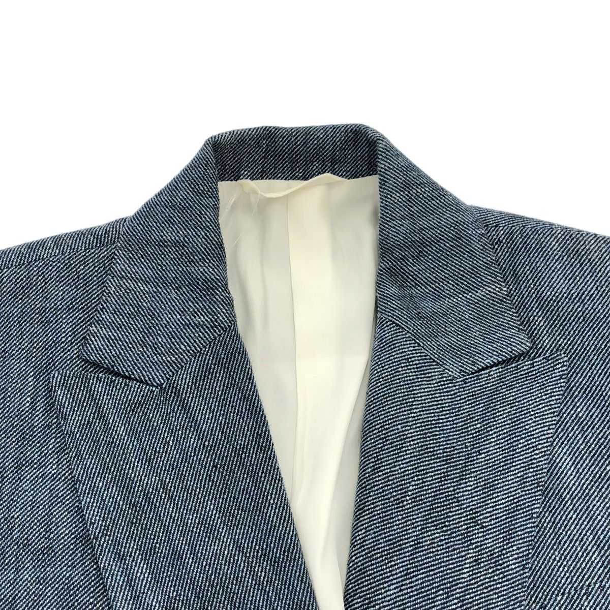 Kiton キートン シルクリネンダブルテーラードジャケット ブルー 40