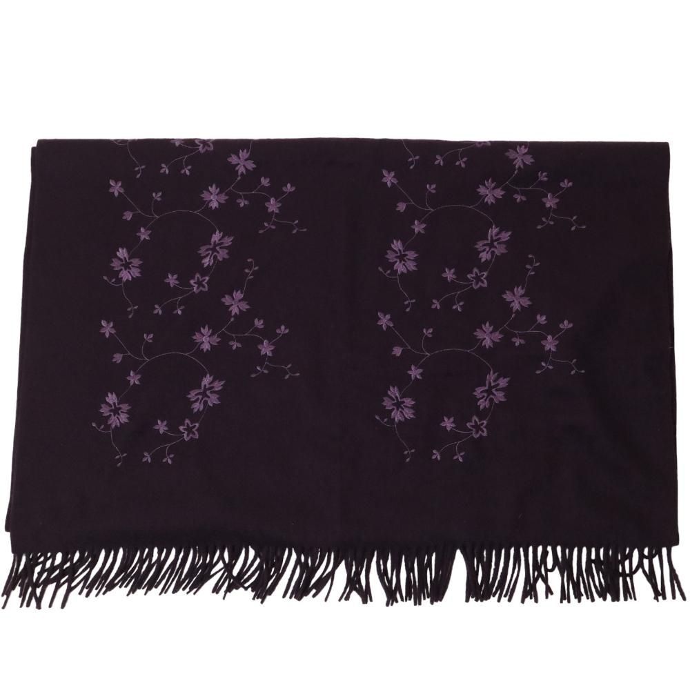 ロロピアーナ Loro Piana カシミヤ 100% フラワー 花柄 刺繍 マフラー  