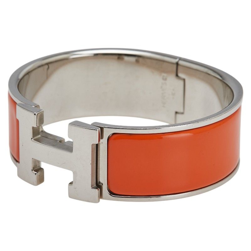 HERMES Hブレスレット　クリッククラック　オレンジ エナメルブレスレット 《クリック・クラックH/グリッター