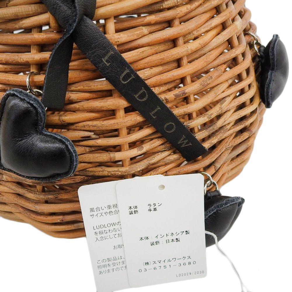 美品 LUDLOW ラドロー かごバッグ ハートバスケット ブラウン ブラック レディース 古着 中古 USED 美品 LUDLOW ラドロー かごバッグ ハートバスケット ブラウン ブラック