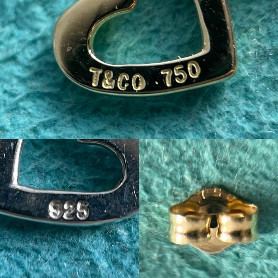 ティファニー ダブルオープンハート ピアス 925 750 コンビ NO8fe