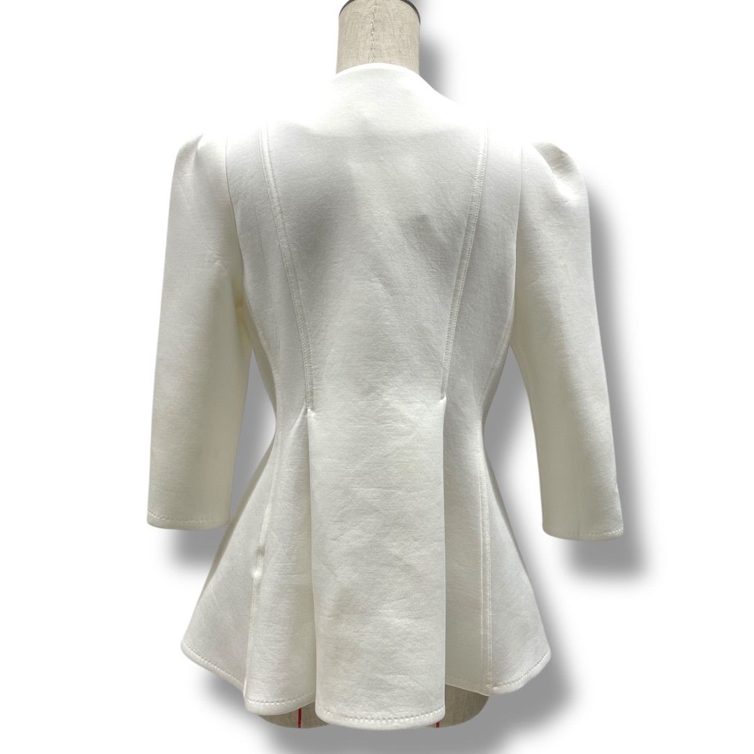 新品 未使用 タグ付き L'AUBE BLANC ローブブラン Double Knit Peplum