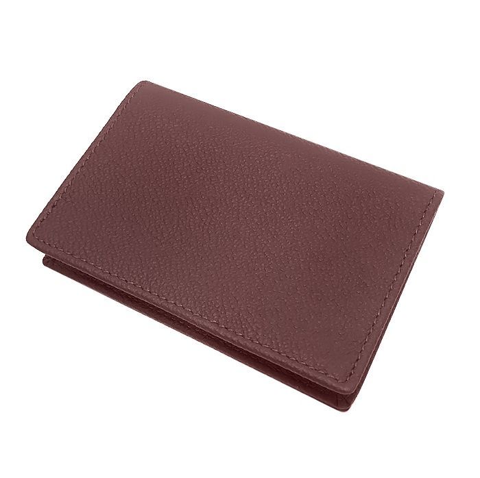 併売商品 GIORGIO ARMANI ジョルジオアルマーニ 二つ折り名刺入れ レザー ボルドーブラウン カードケース メンズ レディース M 1442