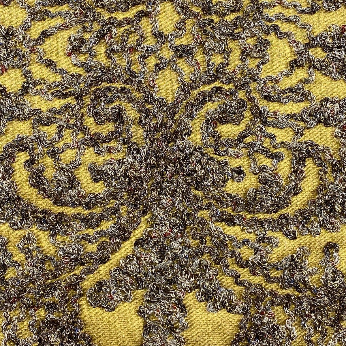 袋帯 美品 名品 無月 落款 花唐草 金彩 箔 金色 全通 正絹