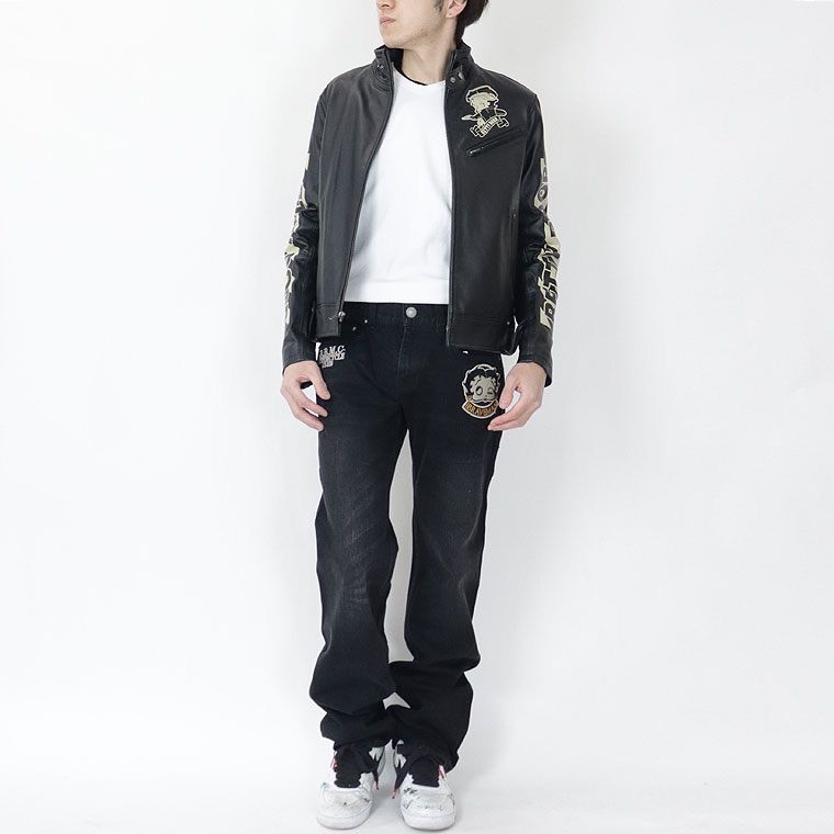 BETTY BOOP/ベティブープ 本革レザージャケット 】BRAVE-MAN ブレイブ