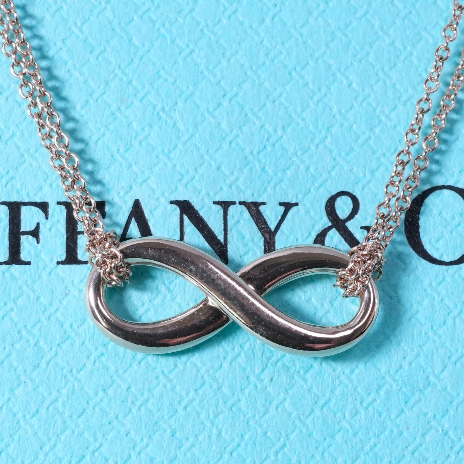 ティファニー インフィニティダブルチェーン ルベドメタル ネックレス24-667