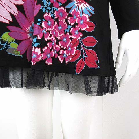 美品◇トクコプルミエヴォル チュニック 長袖 ネイビー ワンピース