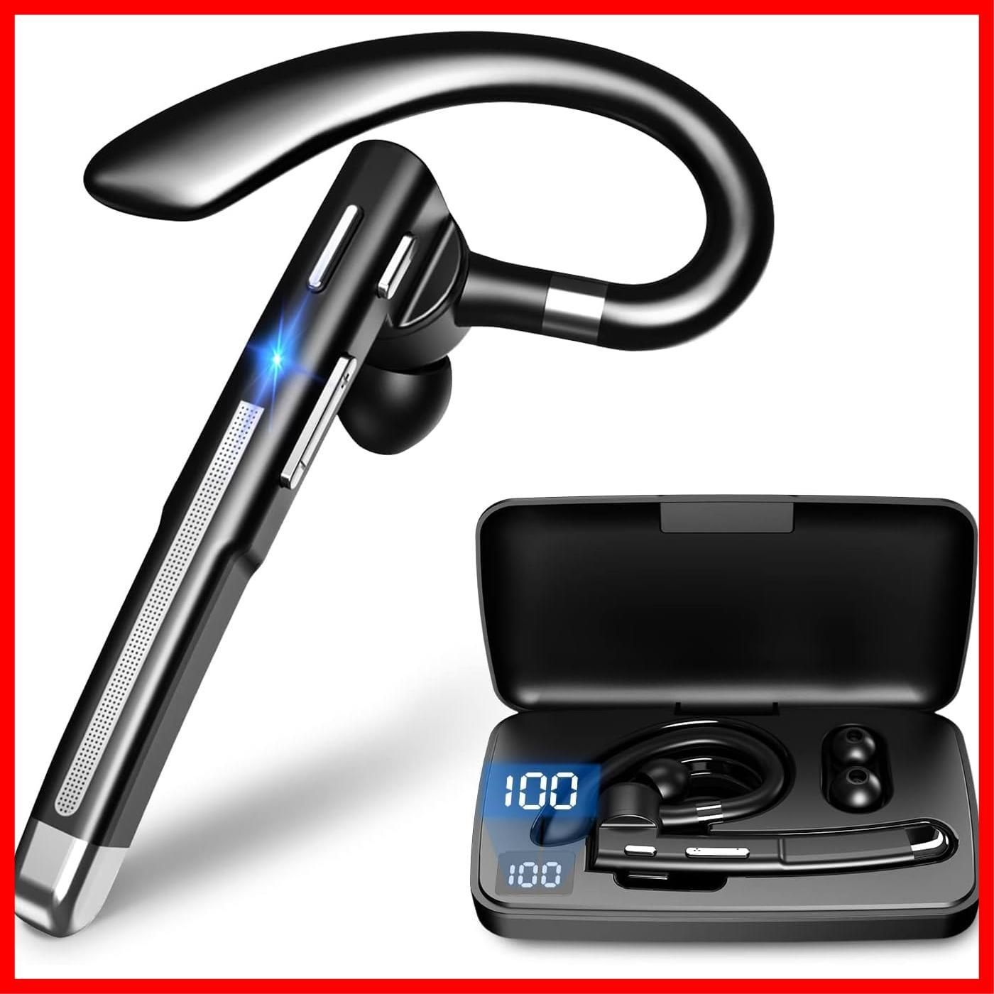 【新着商品】在宅勤務/運転/オンライン会議/ビジネスチャット用 ミュート/SIRI機能搭載 マイク内蔵 ハンズフリー通話 装着感 左右耳兼用 CVC8.0ノイズキャンセリング LEDバッテリー残量ディス