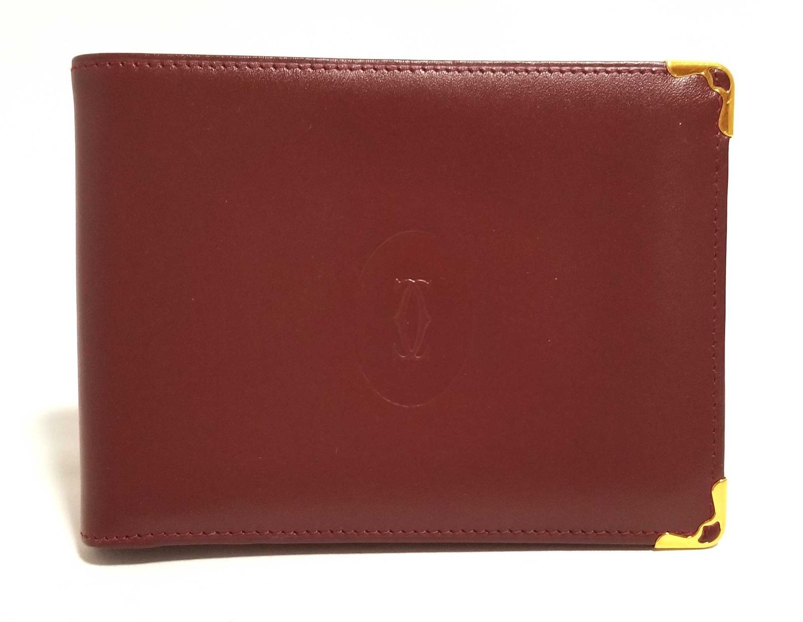 未使用 カルティエ 財布 札入れ マスト 財布 札入 レザー ボルドー C2  