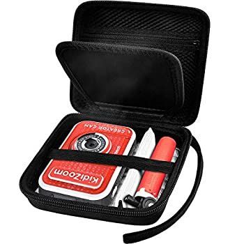 子供用おもちゃカメラケース VTech Kidizoom Creator Cam ビデオカメラ 旅行のハードストレージ アクセサリーポケット付き - ブラック