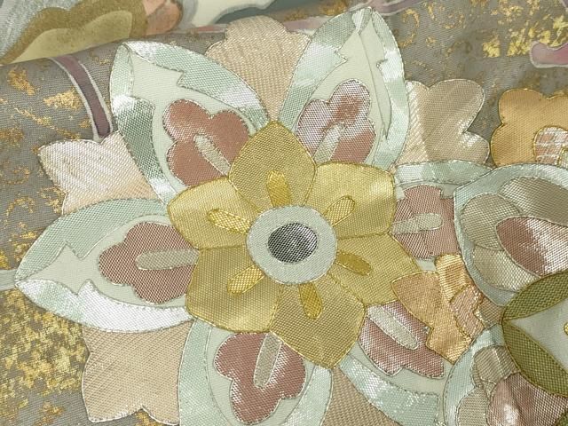 平和屋本店□希少 皇室献上作家 野村静枝 佐賀錦 色留袖 駒刺繍 花唐草