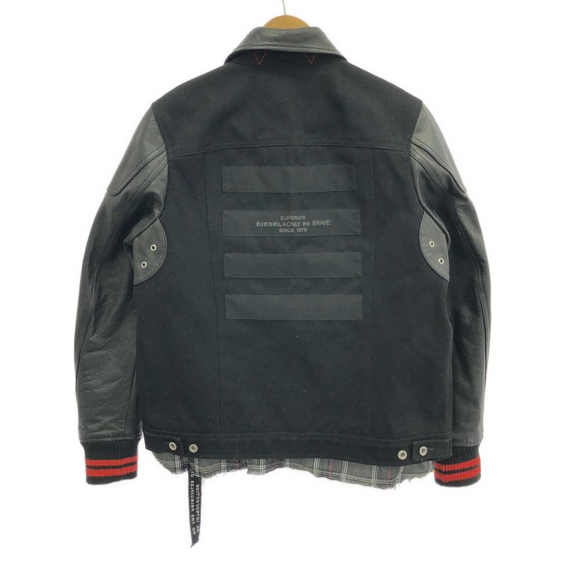 中古】DIESEL レザースタジャン サイズ表記なし 黒 ディーゼル[91