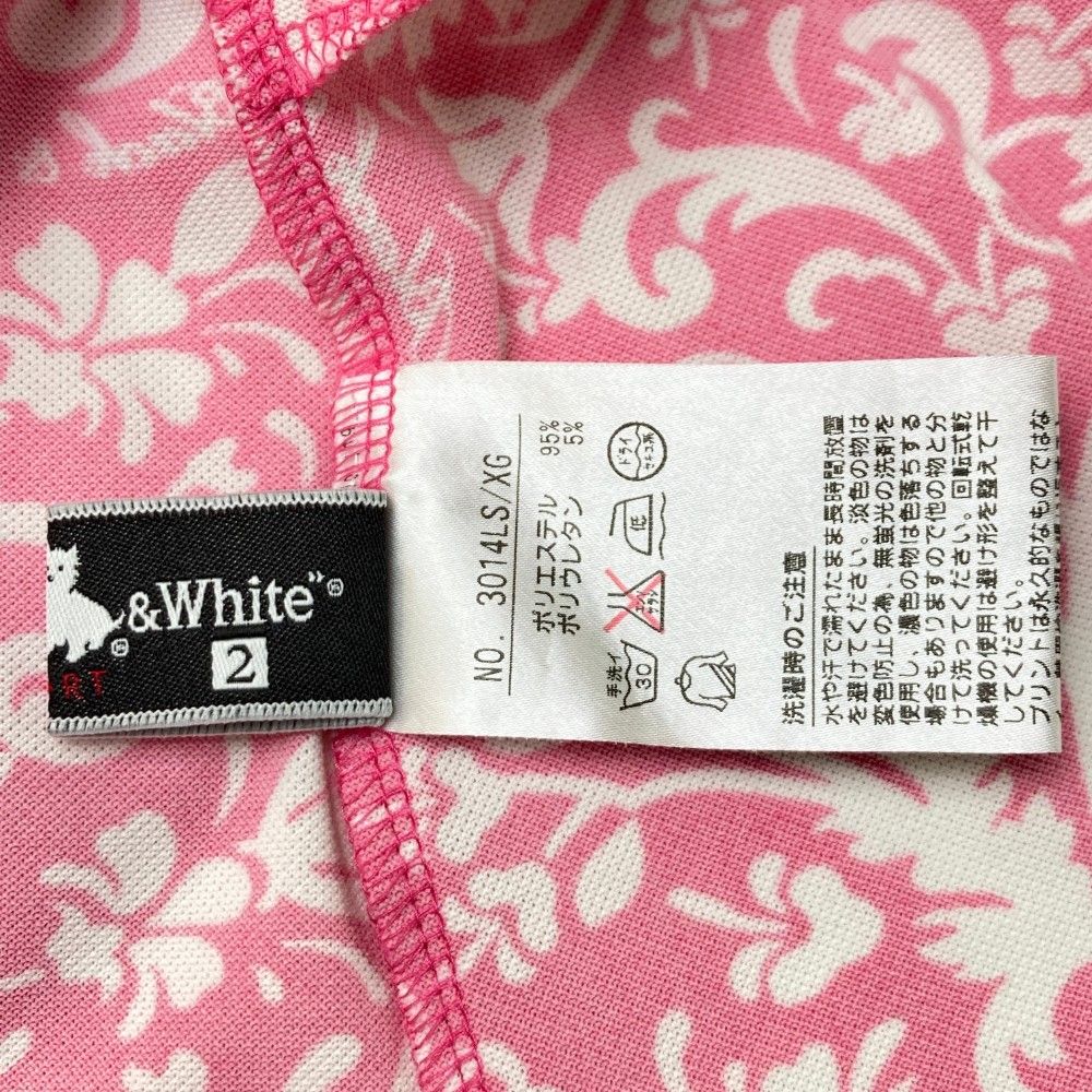 サイズ：2 BLACK&WHITE ブラックアンドホワイト ハイネック 半袖